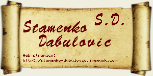 Stamenko Dabulović vizit kartica